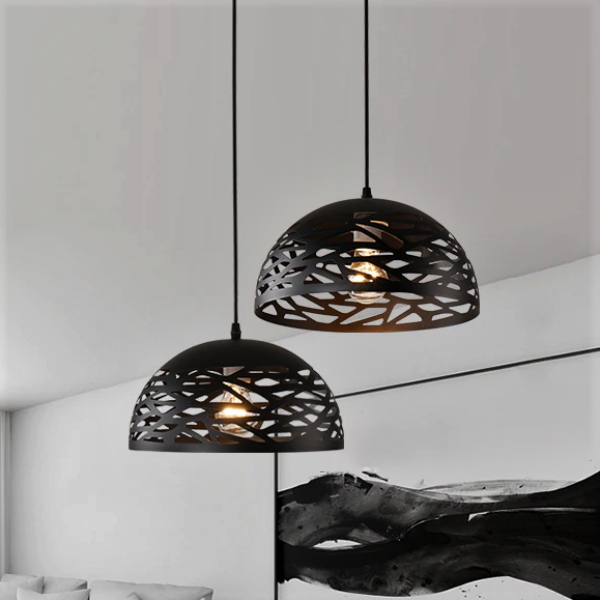 Suspension Industrielle En Métal Noir Déco Indus