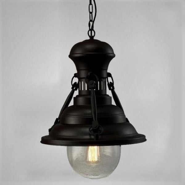 Suspension Industrielle Métal Noir