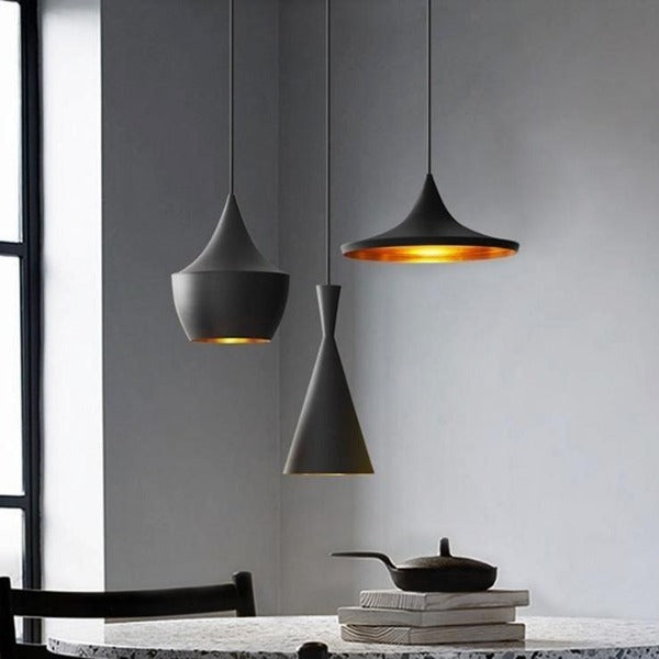 Suspension Industrielle Noire 3 Lampes Déco Indus