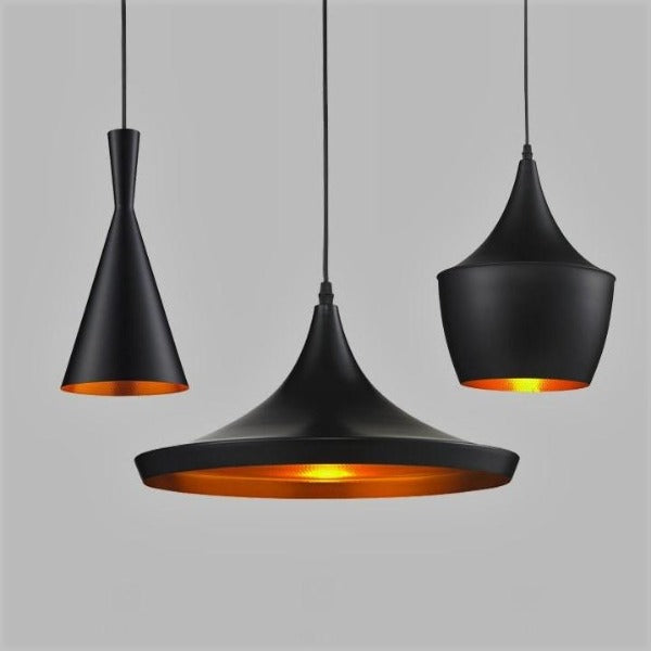 Suspension Industrielle Noire 3 Lampes Déco Indus