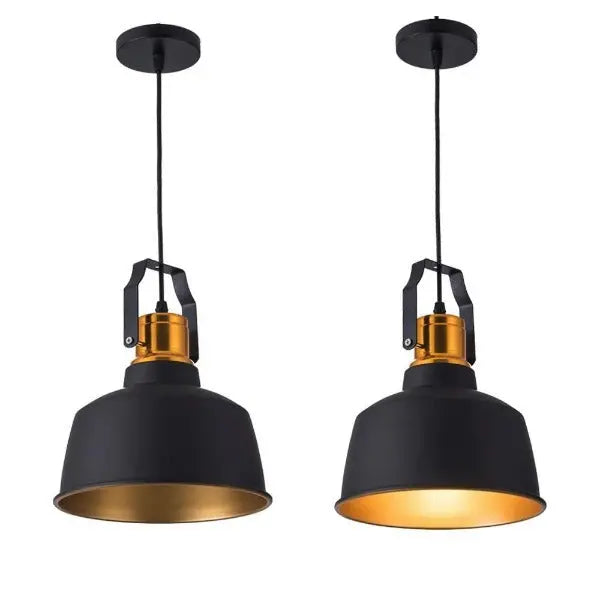 Suspension Industrielle Noire Et Cuivre Déco Indus