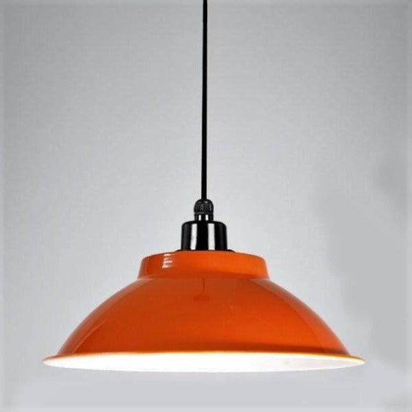 Suspension Industrielle Orange Déco Indus