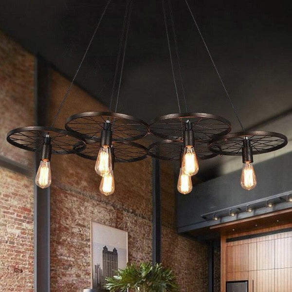 Suspension Industrielle Plusieurs Ampoules Déco Indus