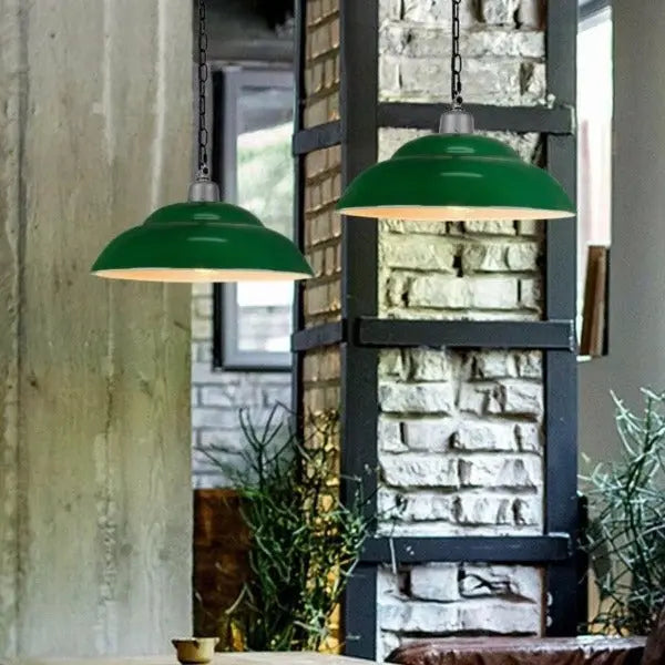 Suspension Industrielle Verte Déco Indus
