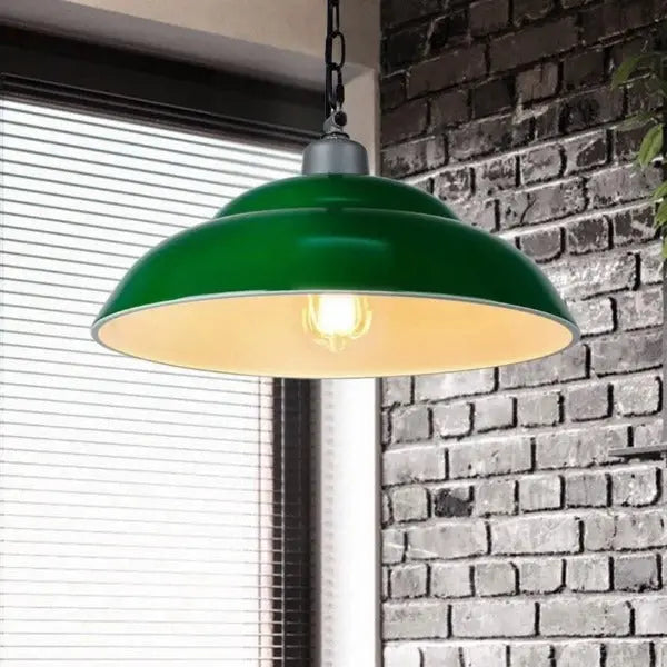 Suspension Industrielle Verte Déco Indus