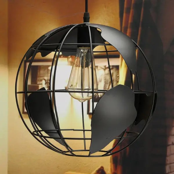 Suspension Industrielle Globe Métallique Lampe Déco Indus