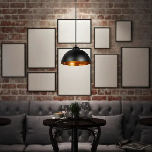 Suspension Industrielle Noire Dorée (Lot) Déco Indus