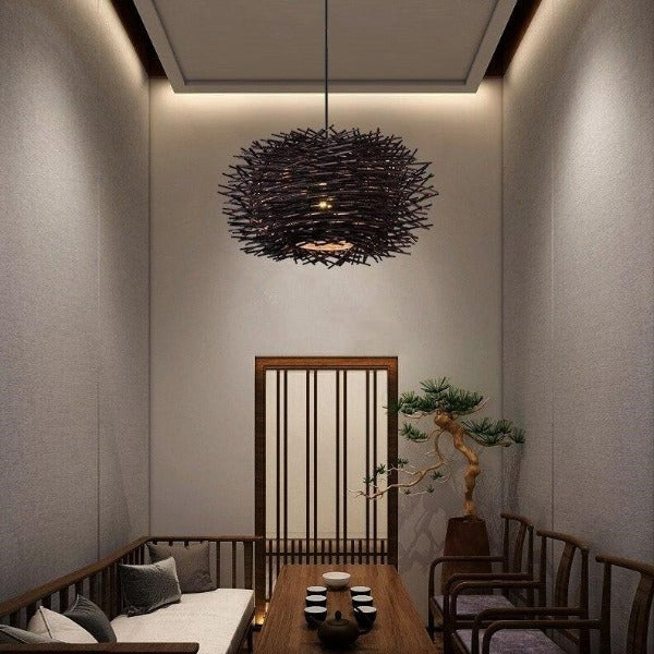 Suspension Industrielle En Rotin Déco Indus