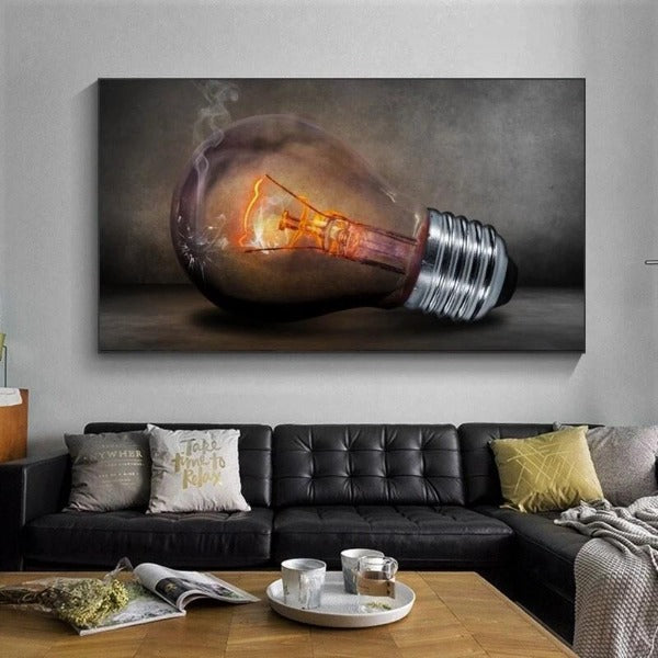 Tableau Industriel Ampoule À Incandescence Déco Indus