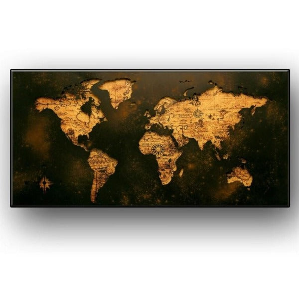 Tableau Industriel Planisphère Rétro Déco Indus