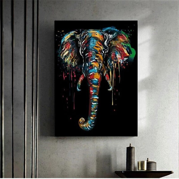 Tableau Industriel Éléphant Coloré Déco Indus