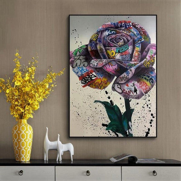 Tableau Industriel Rose Éternelle Déco Indus