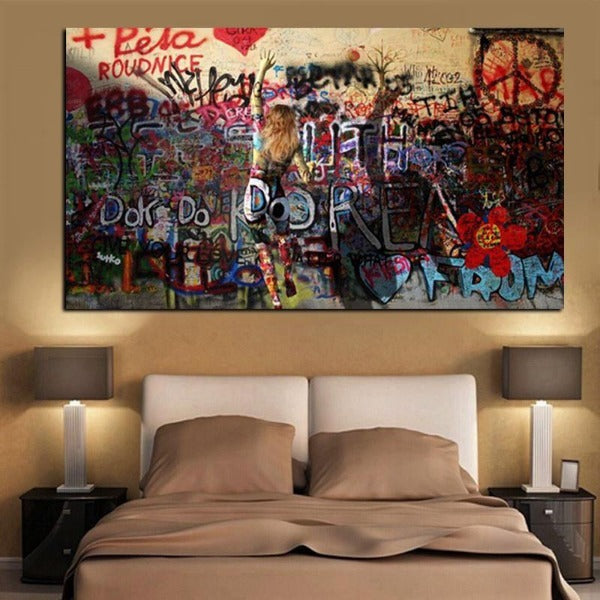 Tableau Industriel Graffiti Vintage Déco Indus