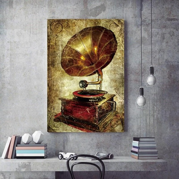 Tableau Industriel Gramophone Déco Indus
