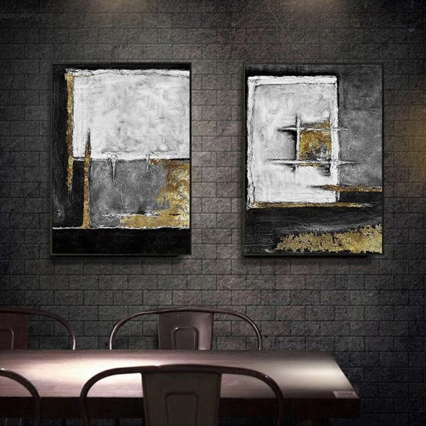 Tableau Industriel Dorures Brillantes Déco Indus