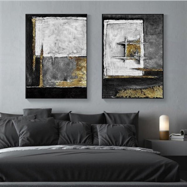 Tableau Industriel Dorures Brillantes Déco Indus