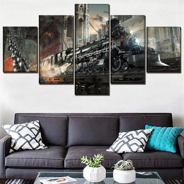 Tableau Industriel Train À Vapeur Déco Indus