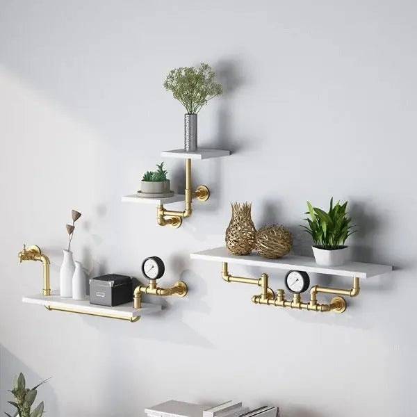 Étagère Murale Industrielle Blanche Déco Indus