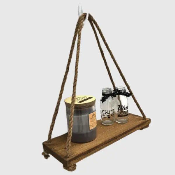 Étagère Murale Industrielle Bois Et Corde Déco Indus