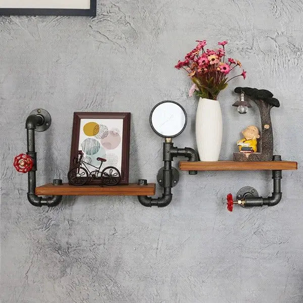Étagère Murale Industrielle Bois Et Métal Déco Indus