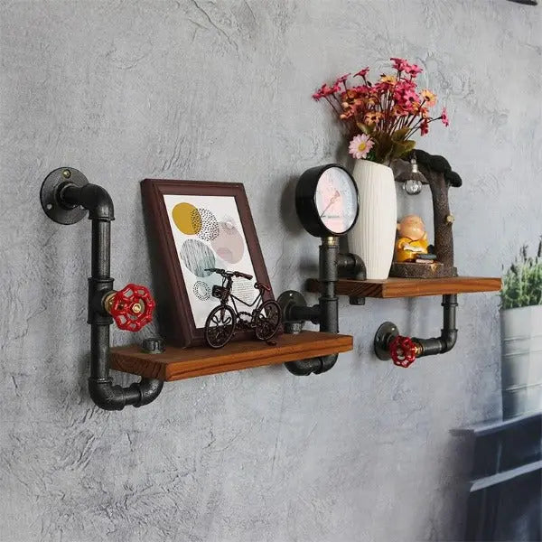 Étagère Murale Industrielle Bois Et Métal Déco Indus