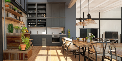 L'élégance industrielle : idées de décoration avec métal et bois massif