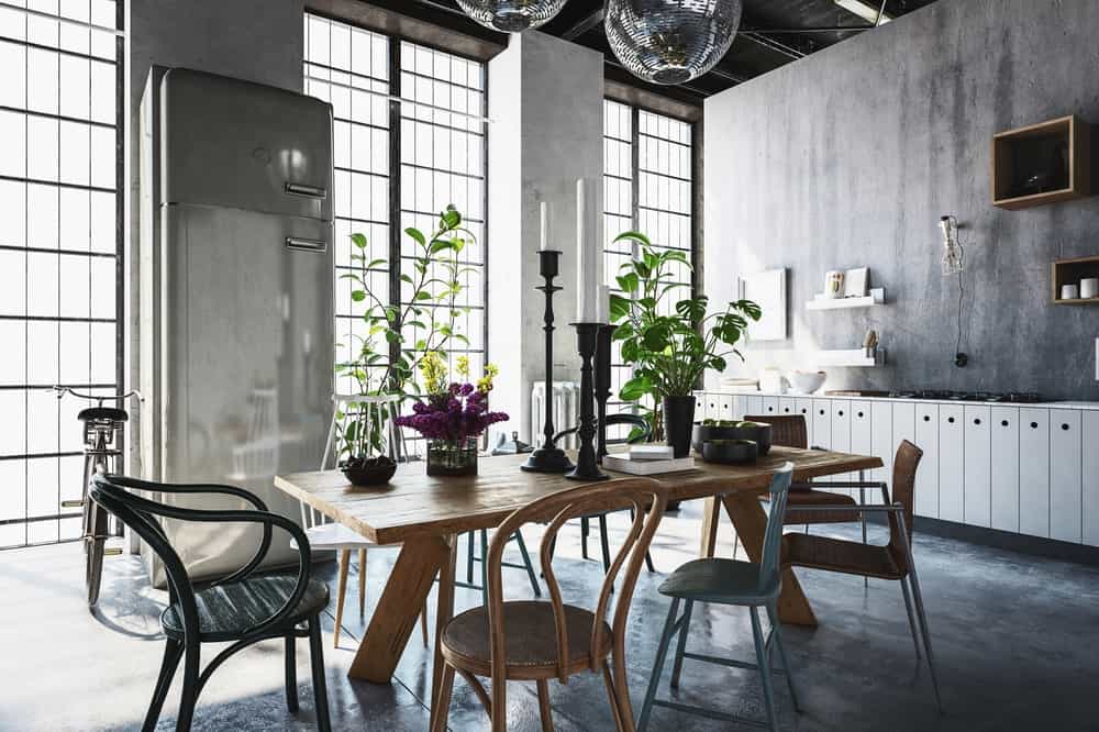 29-Idées-Pour-Votre-Décoration-de-Salle-à-Manger-au-Style-Industrielle Déco Indus