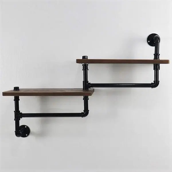Étagère Murale Industrielle Bois Et Métal Suspendue