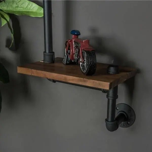 Étagère Murale Industrielle En Bois Et En Acier