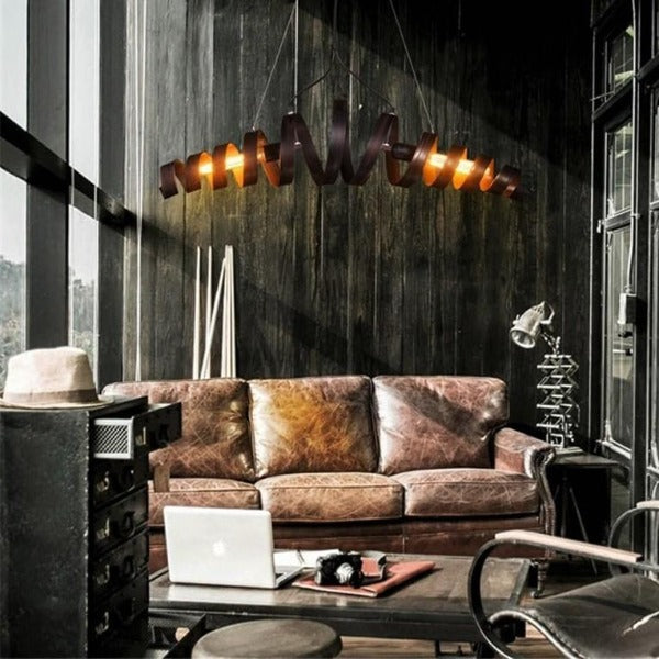 Grande Suspension Industrielle Noire