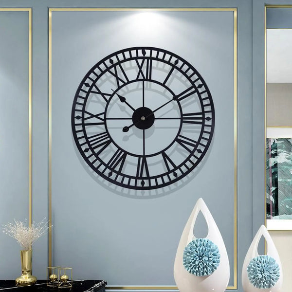 Horloge Industrielle Chiffres Romains Déco Indus (vue 2)