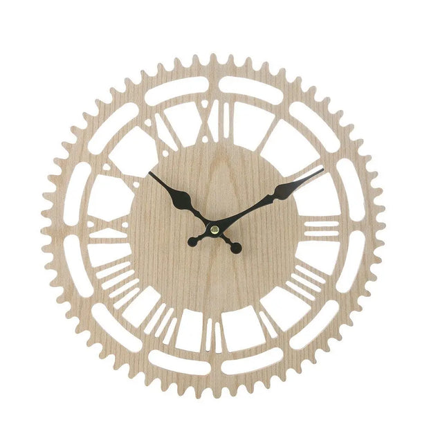 Horloge Industrielle Bois
