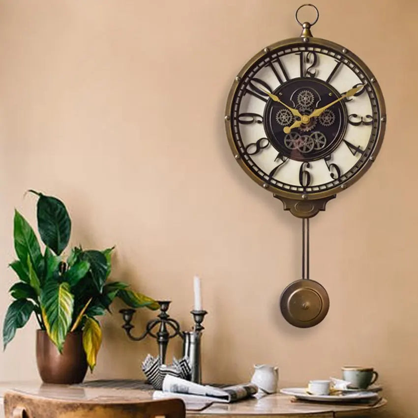Horloge Industrielle A Balancier Déco Indus