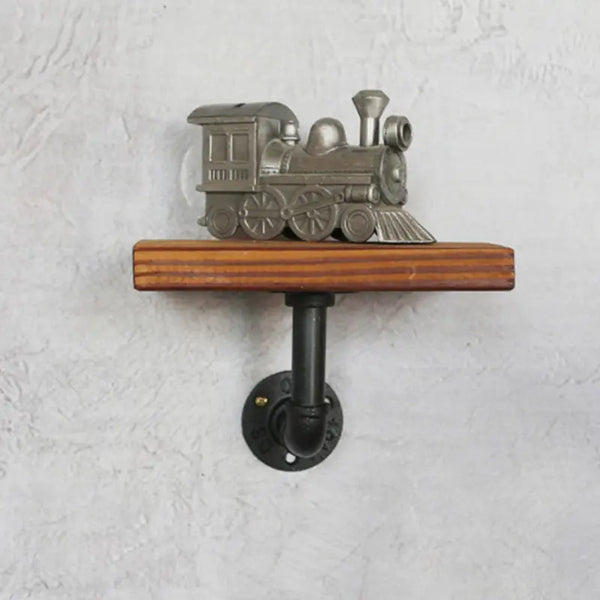 Étagère Murale Plateau Bois Acier Déco Indus (vue 3)