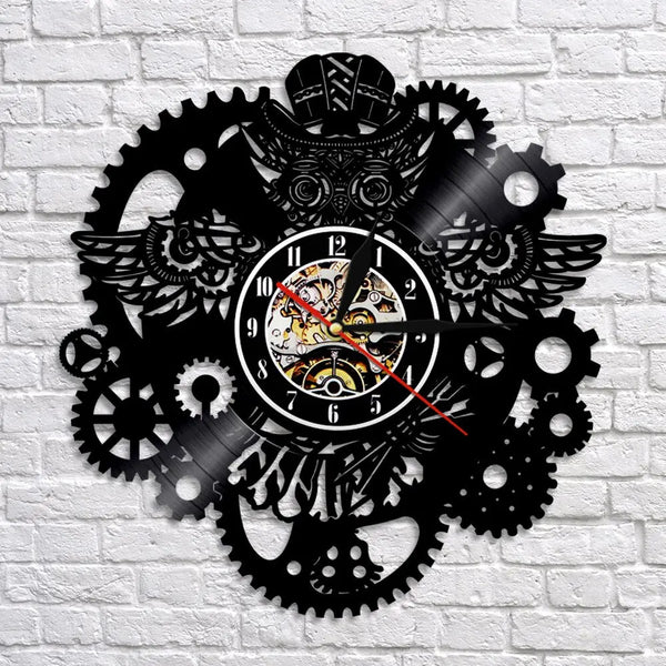 Horloge Industrielle Chouette Déco Indus (vue 2)