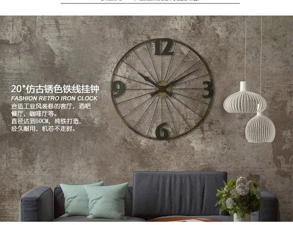 Horloge Industrielle Roue Déco Indus (vue 3)
