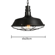 Suspension Industrielle Vintage Noire