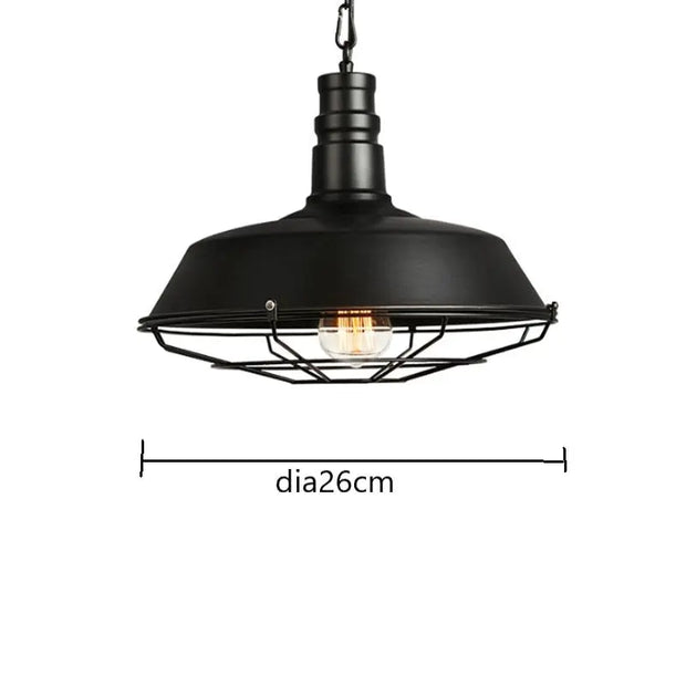 Suspension Industrielle Vintage Noire