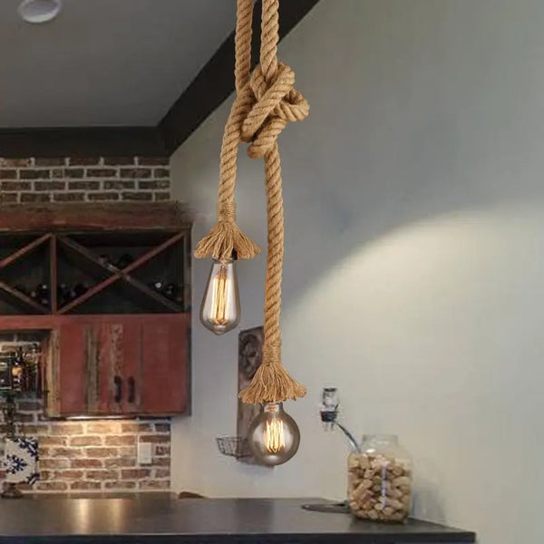 Suspension Industrielle Corde Déco Indus (vue 3)