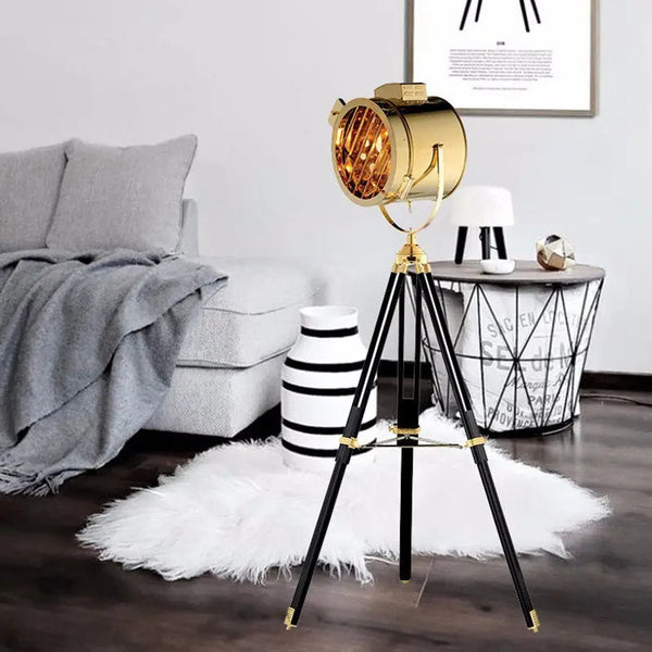 Lampe Industrielle Sur Pied Gold Déco Indus (vue 1)