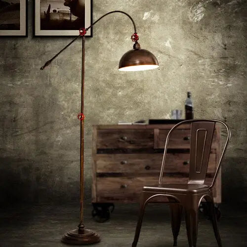 Lampe Industrielle Sur Pied Cuivre Déco Indus (vue 1)