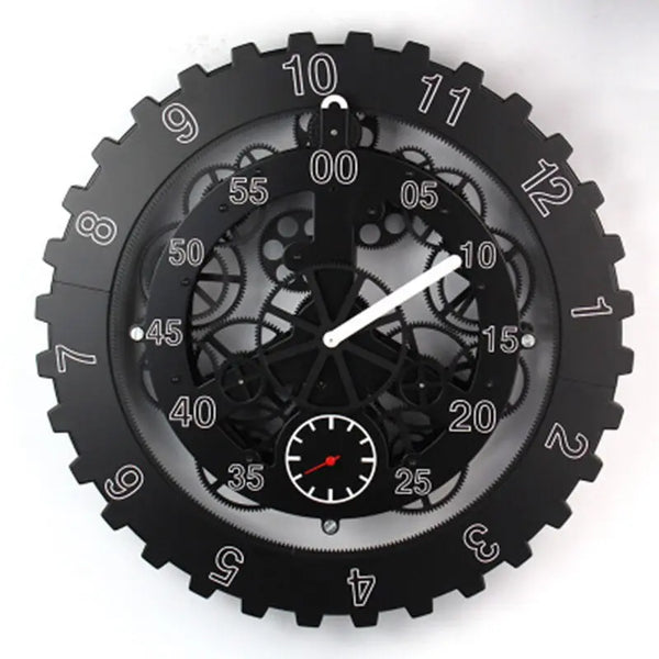 Horloge Industrielle Mécanique Noire Déco Indus (vue 2)