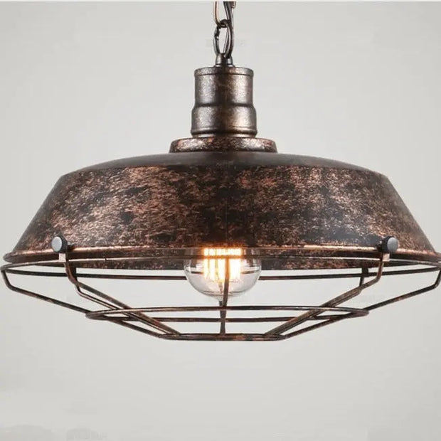 Suspension Industrielle Vintage Bronze