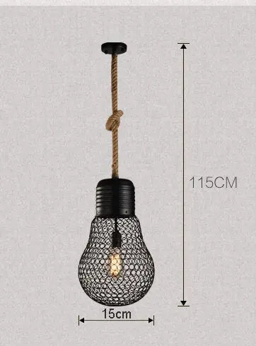 Suspension Industrielle Ampoule Noire