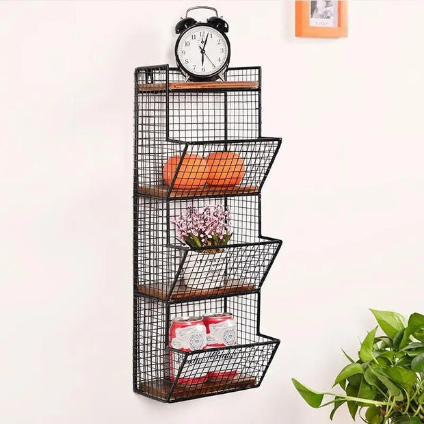 Étagère Murale Industrielle Panier