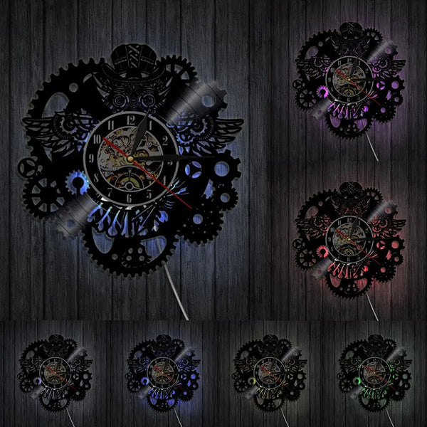 Horloge Industrielle Chouette Déco Indus (vue 4)