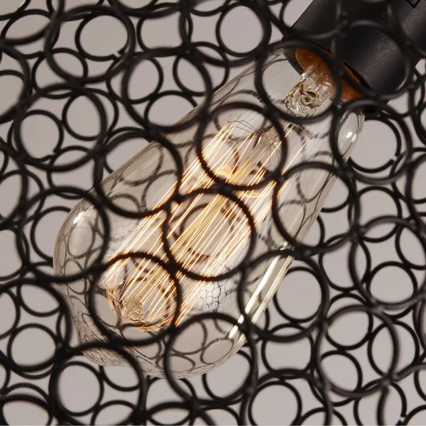 Suspension Industrielle Ampoule Noire Déco Indus (vue 4)