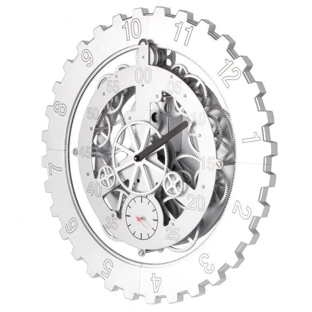 Horloge Industrielle Mécanique Argent