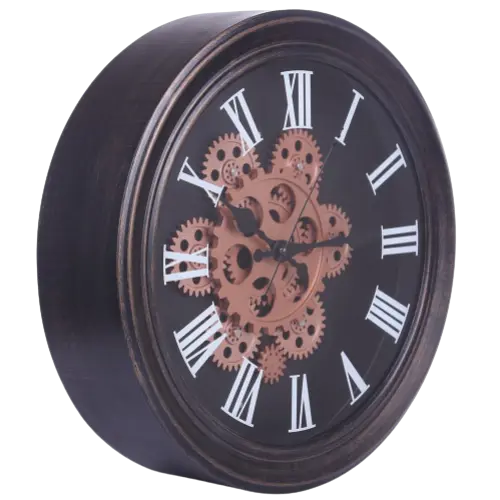 Horloge Industrielle Engrenages Tournants