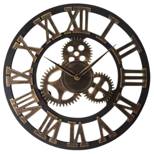 Horloge Industrielle Rouages Déco Indus (vue 1)